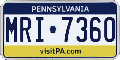 PA license plate MRI7360