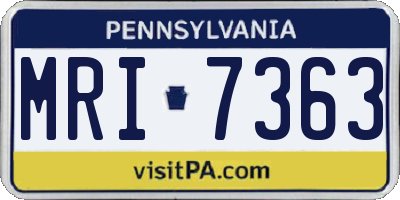 PA license plate MRI7363