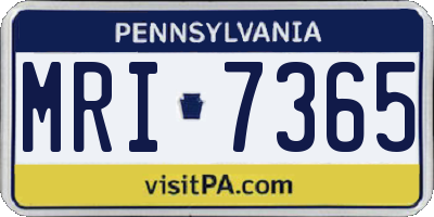 PA license plate MRI7365