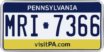PA license plate MRI7366