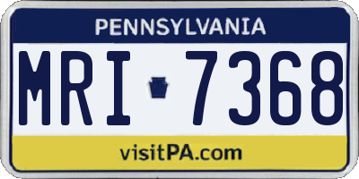 PA license plate MRI7368