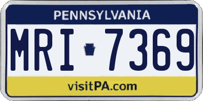 PA license plate MRI7369