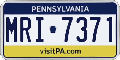 PA license plate MRI7371