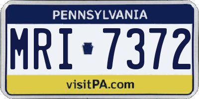PA license plate MRI7372
