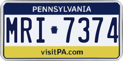 PA license plate MRI7374