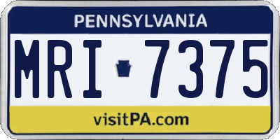 PA license plate MRI7375
