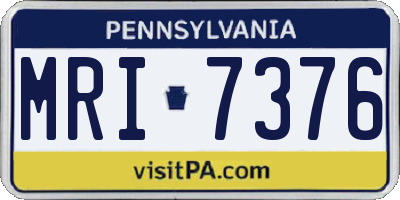 PA license plate MRI7376