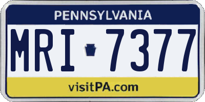 PA license plate MRI7377