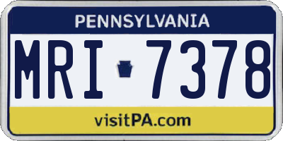 PA license plate MRI7378