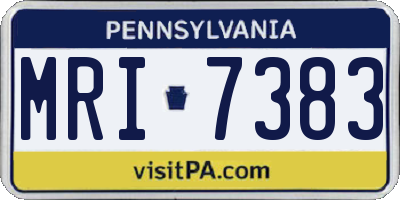 PA license plate MRI7383