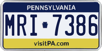 PA license plate MRI7386
