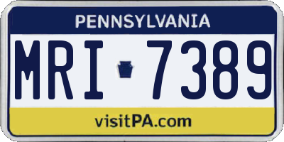 PA license plate MRI7389