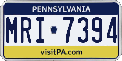 PA license plate MRI7394