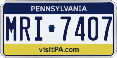 PA license plate MRI7407