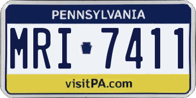 PA license plate MRI7411