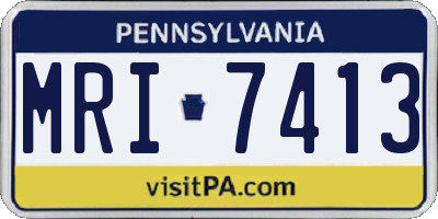 PA license plate MRI7413
