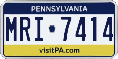 PA license plate MRI7414
