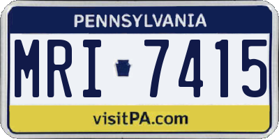 PA license plate MRI7415