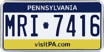 PA license plate MRI7416