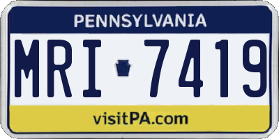 PA license plate MRI7419