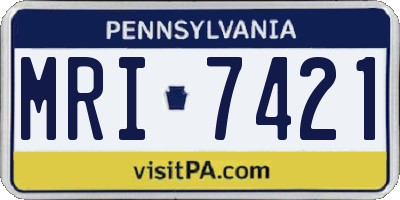 PA license plate MRI7421