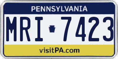 PA license plate MRI7423