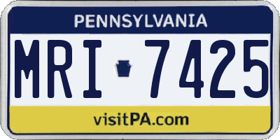 PA license plate MRI7425