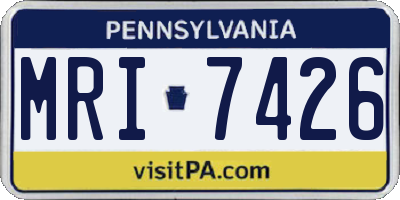 PA license plate MRI7426