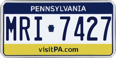 PA license plate MRI7427