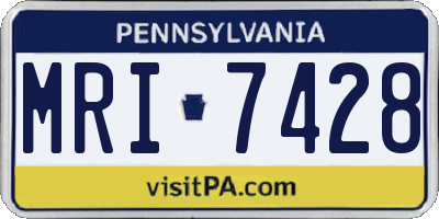 PA license plate MRI7428
