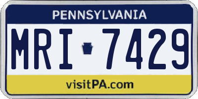 PA license plate MRI7429