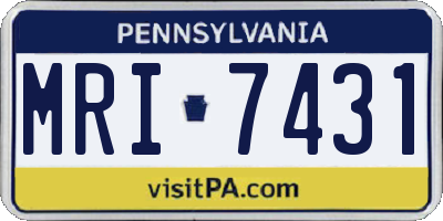 PA license plate MRI7431