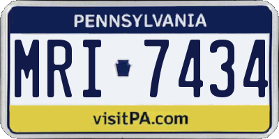 PA license plate MRI7434