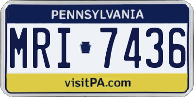 PA license plate MRI7436