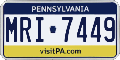 PA license plate MRI7449