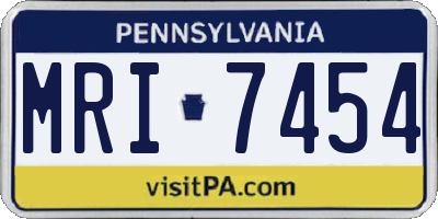 PA license plate MRI7454