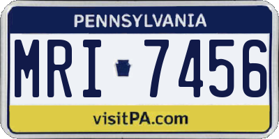 PA license plate MRI7456