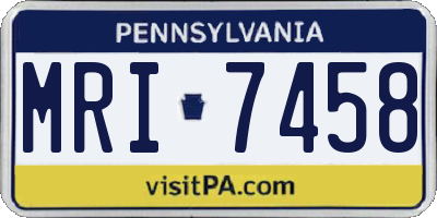 PA license plate MRI7458