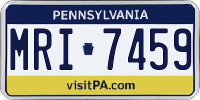 PA license plate MRI7459