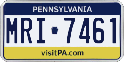 PA license plate MRI7461