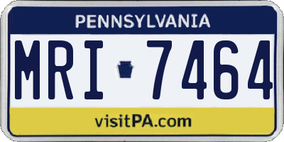 PA license plate MRI7464
