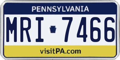 PA license plate MRI7466