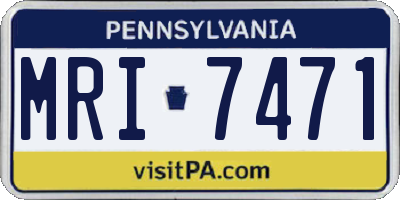 PA license plate MRI7471