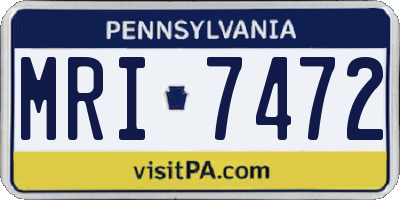 PA license plate MRI7472