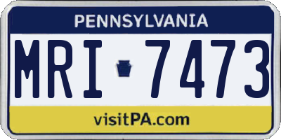 PA license plate MRI7473