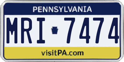 PA license plate MRI7474