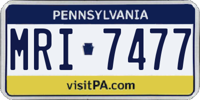 PA license plate MRI7477
