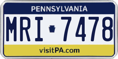 PA license plate MRI7478