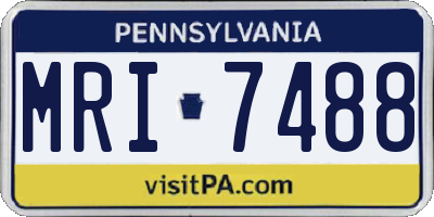 PA license plate MRI7488