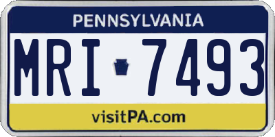 PA license plate MRI7493